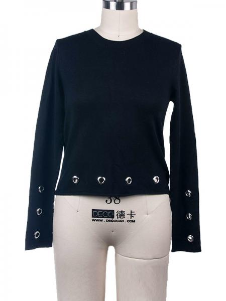 LADIES' EYELET PULLOVER