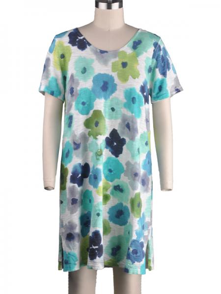 LADIES' FLOWER DIGITAL PRINT DRESS