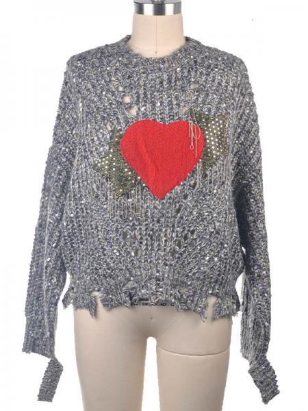 LADIES' HEART SHAPE PULLOVER