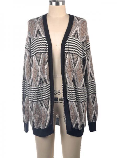 LADIES' JACQUARD CARDIGAN