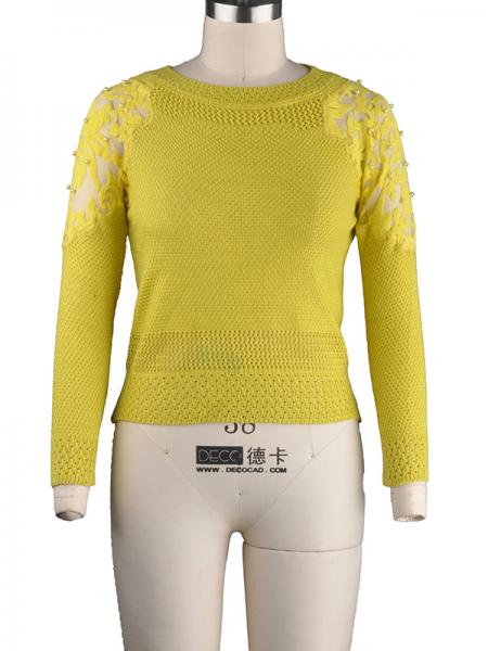 LADIES' LACE SHOULDER PULLOVER