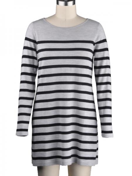 LADIES' MERINO WOOL STRIPE DRESS