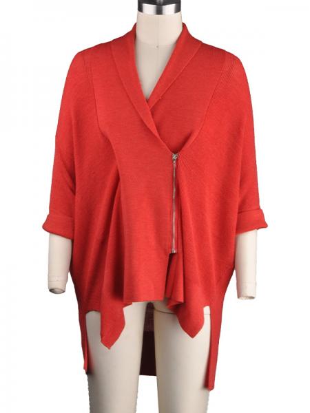 LADIES' MERINO WOOL ZIPPER CARDIGAN