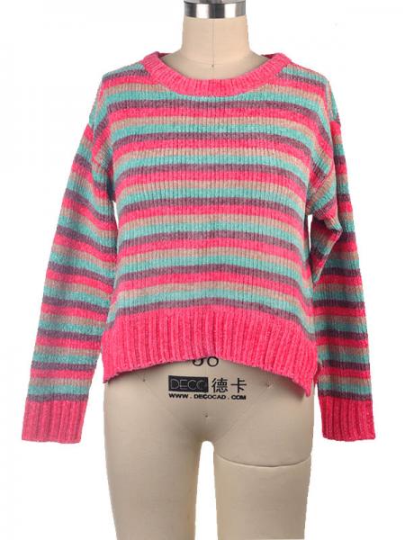 LADIES' WIDE STRIPE PULLOVER