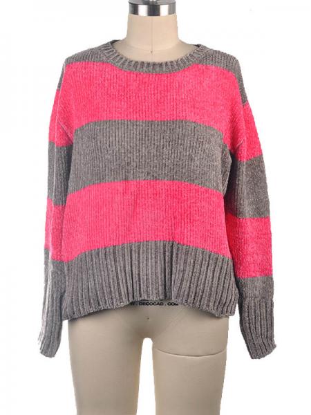 LADIES' WIDE STRIP PULLOVER